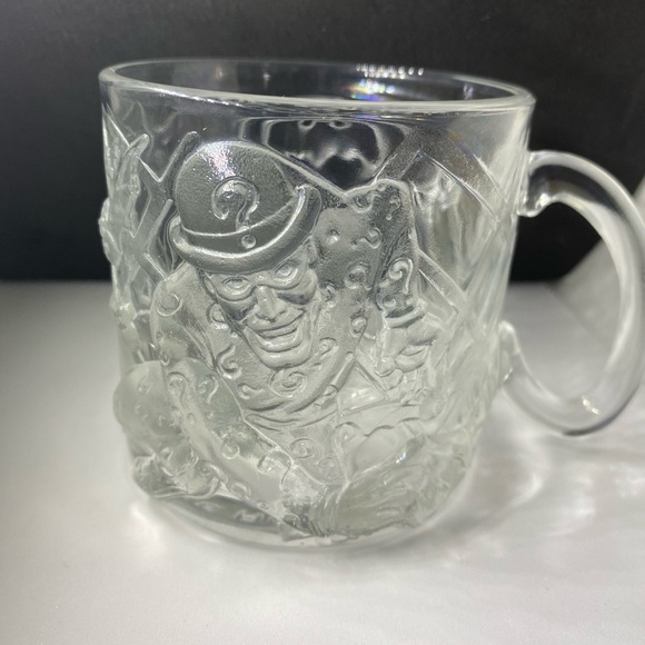 McDonalds 1995 Batman Forever The RIDDLER DC COMICS Glass Mug Cup Vintage - Picture 1 of 9
